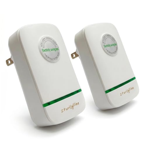 ZPurifylline StopWatt Plug-in Device 2 Pack Surge Protector with Overload Protection Flame Retardant ABS Shell US 2 Prong 90V-250V for Home and Office