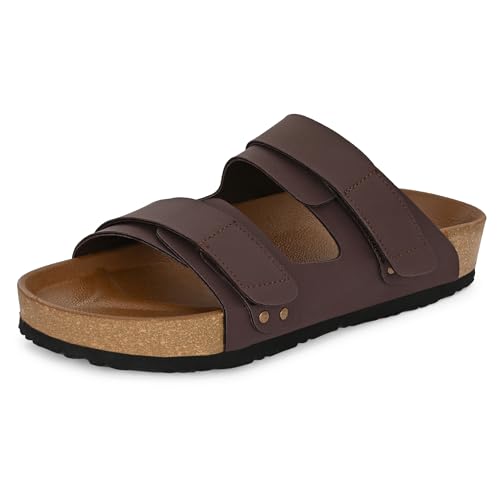 Image of Centrino Men's Berkin-Style Slip-On Sandals | Open Toe Design | Soft PU Footbed | Lightweight & Comfortable | Arch Support | On-Grip Sole | Casual Outdoor Wear (9207)