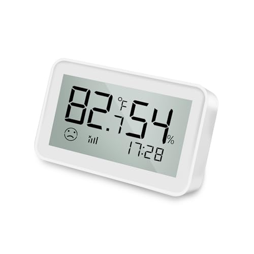 Zigbee Smart Thermometer Hygrometer,Accurate Digital Indoor Temperature and Humidity Sensor with LCD Screen Display,APP Alerts, Comfort Indicator,?/? Switching Compatible with Alexa & Google Assistant