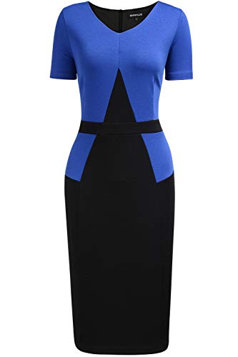 REPHYLLIS Women Bodycon Office Church Elegant Midi Work Pencil Sheath Dress