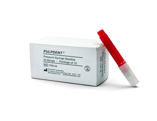Pulpdent Corp Pulpdent PSN-25 Pressure Dental Syringe Needles 25 Gauge 1.25 12/Pk