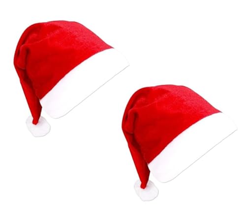 ROTDAM Christmas Hat Santa Hat Xmas Hat for Adults and Kids Christmas Caps Santa Claus Caps Christmas Party Supplies (Adults Size)
