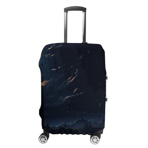Moon Night Travel Luggage Cover Anti-scratch Suitcase Cover Elastic Suitcase Protective Cover Fits 19-32 Inch Luggage L