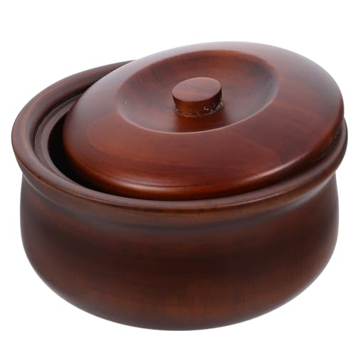 Saladier en bois avec couvercle bol conservation aliments - 2