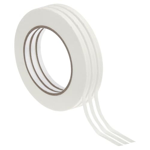 Image of PATIKIL Masking Tape 0.3 Inch x 55 Yard, 3 Roll General Purpose Adhesive Painting Tape Painters Tape for Arts Crafts Label, White