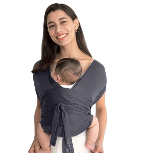 Fular Portabebe – Malla Transpirable Porteo Bebe, Ajustable Marsupio Bebe, Ajustable Sling, Ideal para Recién Nacidos y Niños Pequeños de Hasta 15kg