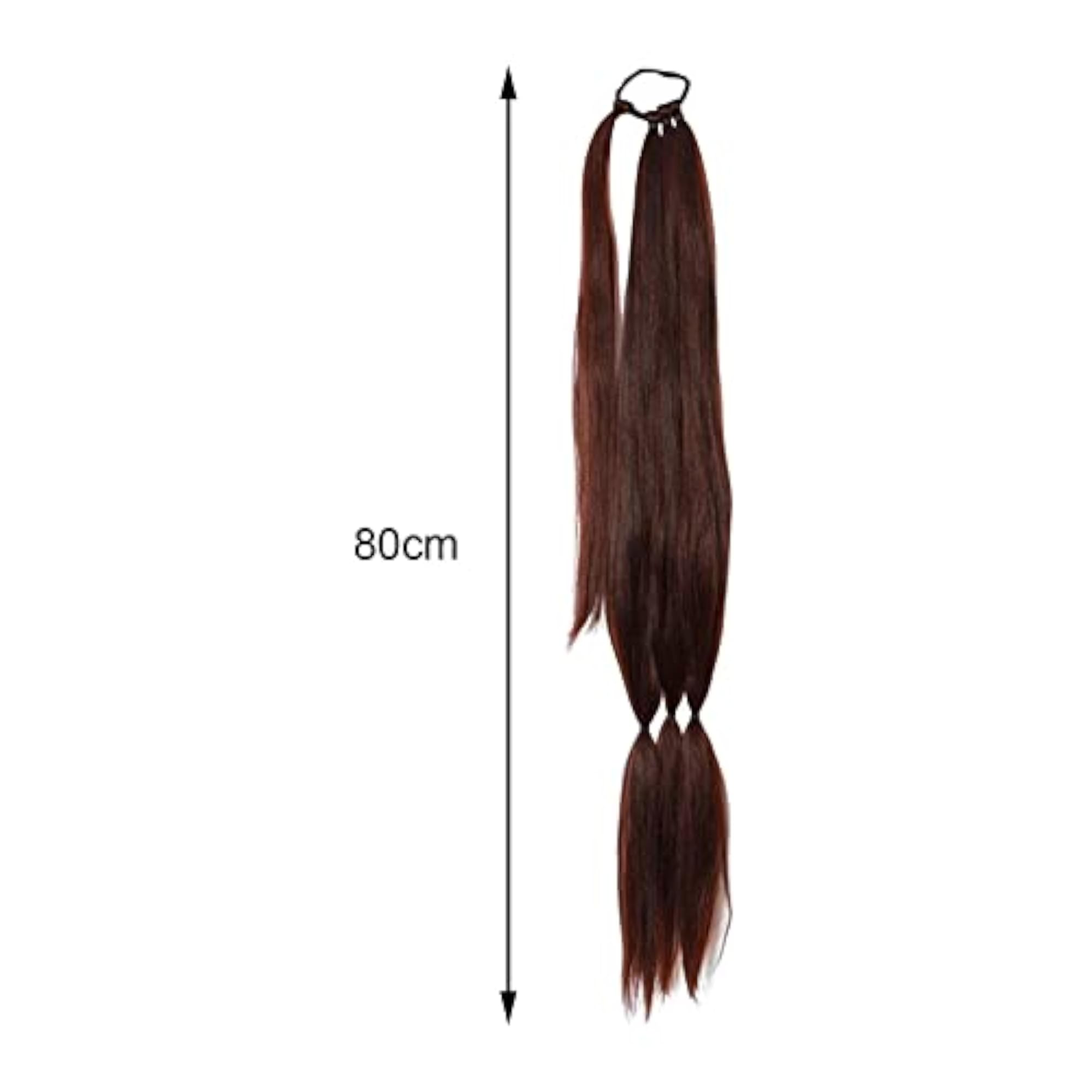 Long Braided Ponytail Extension for Women, Dark Brown