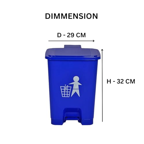 Image of Biomedical waste bins Plastic Pedal Dustbin for hospitals (12Ltr, Blue) With 5 Pcs Bio hazard bags Free