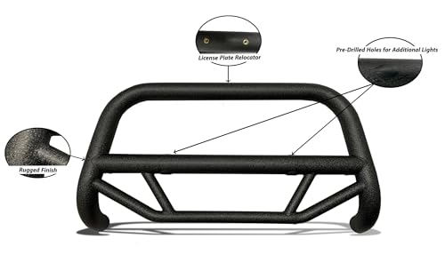 Image of Black Horse Max T Bull Bar Textured Black Compatible with 2007-2021 Toyota Tundra-MBT-MT0212