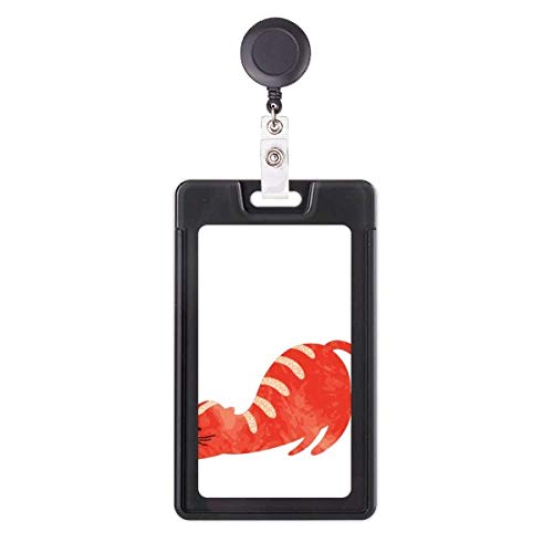 Funda retráctil de tarjetas anticaída con motivo de gato en acuarela