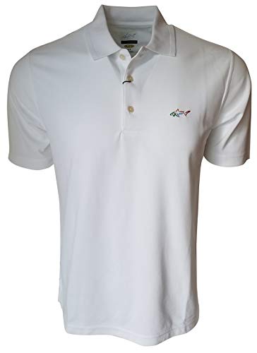 Greg Norman Mens Technical Performance Polyester Play Dry Polo Shirt (Large White)