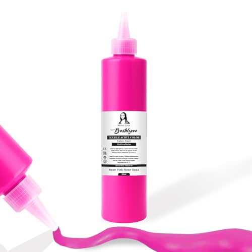 Teinture pour tissu 500 ml. Teinture textile résistante au lavage. Couleur pour tissus clairs. Lavable en machine, résistante au lavage, rose fluo