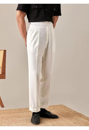 Men's Linen Beach Pants Lightweight Summer Dress Suit Pants2