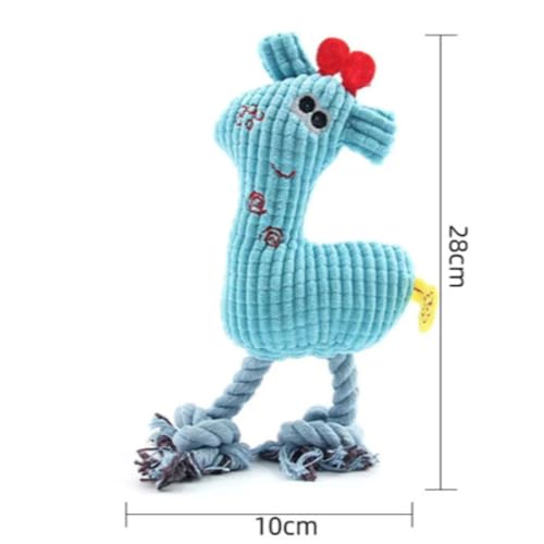 GIRAFA PERNA DE CORDA Brinquedo de Pelúcia com Corda Brinquedo Mordedor para Cachorro (AZUL)
