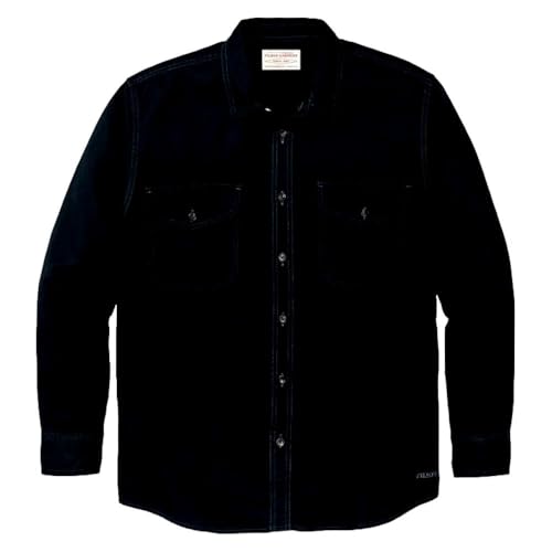 Filson Men's Lightweight Alaskan Guide Shirt, Midnight Navy (US, Alpha, Small, Regular, Regular, Midnight Navy)