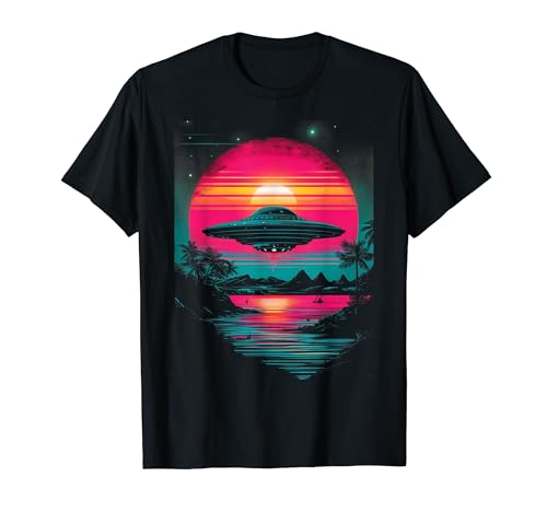UFO Vaporwave Aesthetic | 80s Synthwave Grunge Alien Camiseta