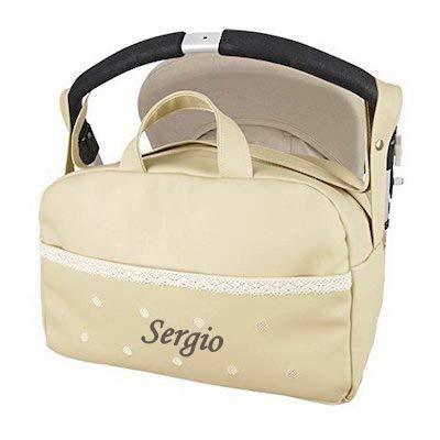 danielstore  Bolso Personalizado Bebe Carrito bebe con nombre bordado. Levante Camel