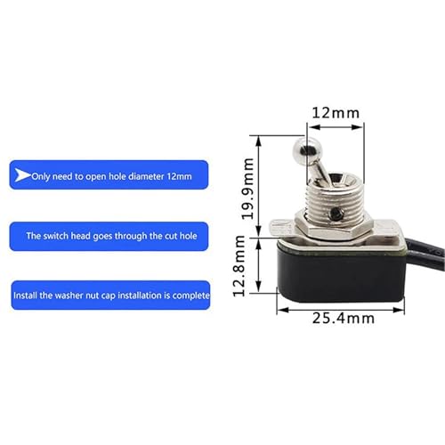 Interrupteur à bascule précâblé MT-2021 à connexion rapide AC 250V