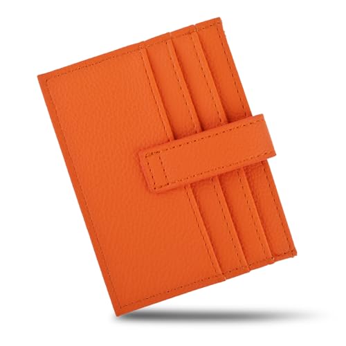 Thinp Slim Wallet for Men Women RFID Blocking Credit Card Holder Minimalist Credit Card Protector with 8 Card Slots and 1 Pockets Front Pocket Wallets Card Cases & Money Organisers (Orange)