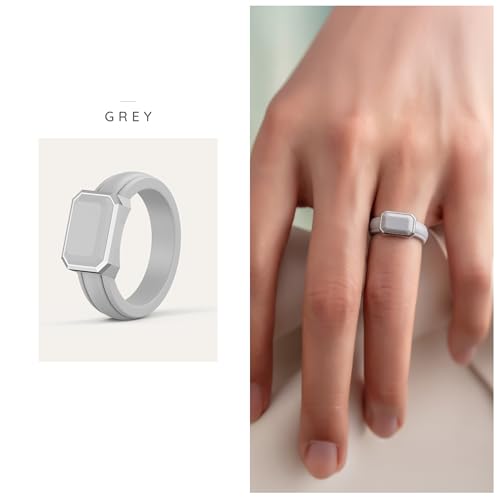 ThunderFit Trinity Stone Silicone Rings for Her, Faux Gemstone Wedding Band by ThunderFit - Used condition - Image 3