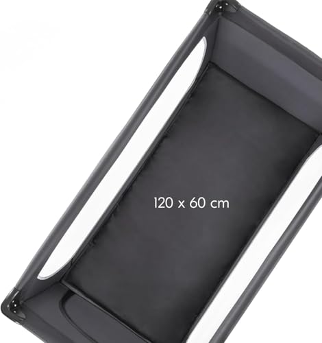 سرير اطفال امن قابل للطي 2 في 1 مع حواجز شبكية (مع مرتبة وعجلات) من كيدزيرا