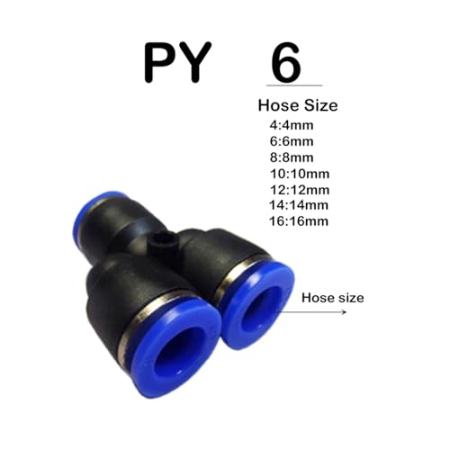 Conectores neumáticos rápidos de plástico PU tipo conector a presión PY 10mm 3
