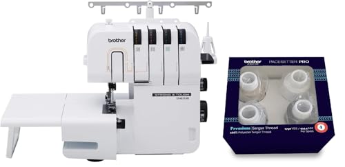 Image of Brother ST4031HD Strong & Tough Serger Machine, 1,300 Stitches Per Minute, and ETSERGSTR Premium Serger Thread Assortment