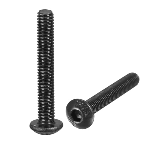 uxcell M3 Black Oxide Hex Bolts, 20mm Length, 50-Pack