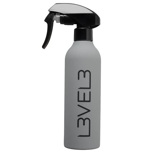 L3 Level 3 Rubberized Spray Bottle - Precise Action Mist Bottle for Effortless Hair Styling - Rubber Grip for Total Control