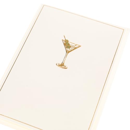 Image of Graphique La Petite Presse Martini Boxed Notes | Blank Note Cards with Envelopes | 10 Count All Occasion Greeting Card Set | 3.25 x 4.75 Inches | High Quality Thick Paper Stationery with Unique Design