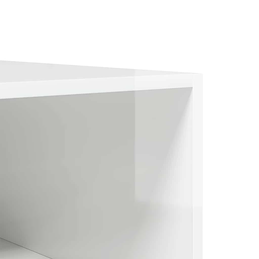 Armadio in legno bianco lucido, 100 x 50 x 200 cm, moderno armadio per camera da letto, pratico contenitore con ante