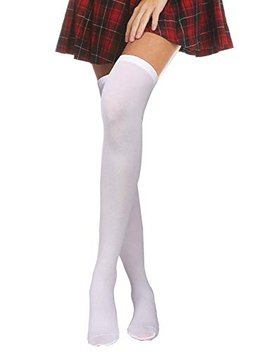 Boao 4 Pairs Women's Silk Thigh High Stockings Sheers Nylon Socks for Women Halloween Cosplay Party Tights Accessory