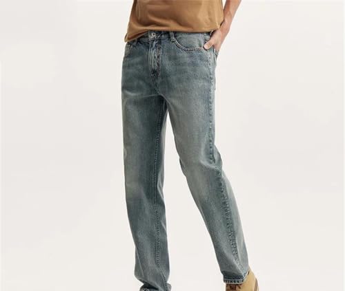 Men Straight Jeans High Waist Slim Fit Long Denim Pants Outdoor Vintage Casual Streetwear2