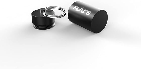 Flare Audio Large Capsule - Lightweight Aluminium with a Keychain for Ear Plugs - Earphones and Hearing Devices - Water-Proof Protection - Travel Accessories - Black
