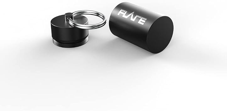 Flare Audio Large Capsule - Lightweight Aluminium with a Keychain for Ear Plugs - Earphones and Hearing Devices - Water-Proof Protection - Travel Accessories - Black