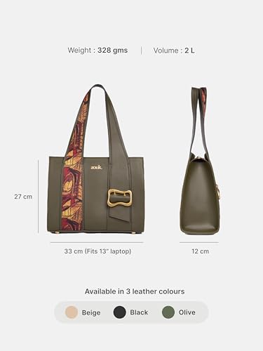 Image of ZOUK Kalki Office Bag for Women |Vegan Leather | Twin Gadget Compartments | Fits 13-Inch Laptop + iPad | Concealed Zipper Pocket
