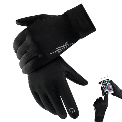 Gdnhovfnxe Guantes de esquí y nieve, guantes de ciclismo para hombre, guantes para clima frío, guantes térmicos táctiles a prueba de viento | Guantes reflectantes para correr, ciclismo, etc