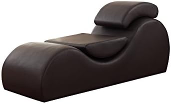 Container Furniture Direct Yoga Collection Modern Faux Leather Stretch Relaxation Living Room Chaise Lounge, Regular, Dark Chocolate