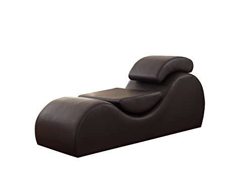 Container Furniture Direct Yoga Collection Modern Faux Leather Stretch Relaxation Living Room Chaise Lounge, Regular, Dark Chocolate #TOP3