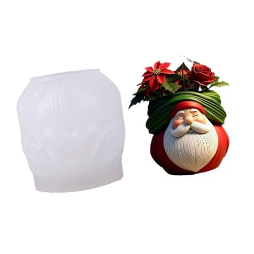 Molde de silicona flexible para macetas de Navidad para manualidades de resina, decoración navideña y fabricación de vacaciones