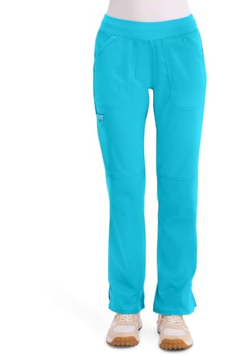 Image of Cherokee Women Scrub Pant with Straight Leg Pull-on Pant Medical Bottom with 4 Pocket & 2-Way Stretch Fabric - WW110 | 2-way Stretch Fabric, Pull-on Medical Bottom, Comfort Waistband, Knit Waist, Easy Care, Built For Healthcare Professionals