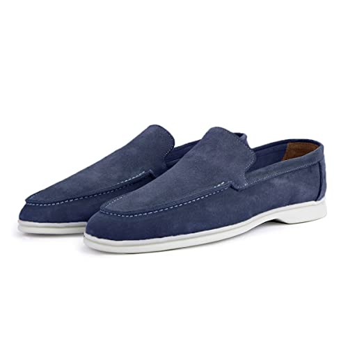 Ducavelli Facile Suede Genuine Leather Men's Casual Shoes Loafer Shoes (Navy Blue, us_Footwear_Size_System, Adult, Men, Numeric, Medium, Numeric_7)