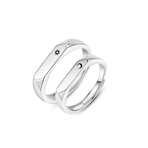 Bague amoureux en argent sterling réglable, cadeau idéal pour couple mixte