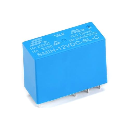 Relais de puissance SMIH 12V 16A 8 broches inverseur pour carte électronique et domotique