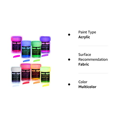 Neon Nights UV Body Paint Set Blacklight Glow Makeup Kit