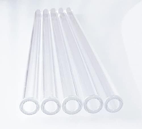 4-Inch Glass Tube Stems - Borosilicate Glass, 14mm OD, 2mm Wall Thickness, 9mm Inside Bowl Diameter (Pack Of 4)