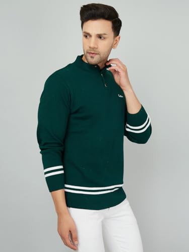 Image of Men High Neck Full Sleeve Winter Woolen Button Sweater
