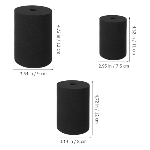 TEHAUX 6pcs Cup Turner Foam Tumbler Inserts, 3 Sizes Black Cup Turner Inserts for Tumbler Cylindrical Sponge Replacement Foam Rotating for DIY Crafting