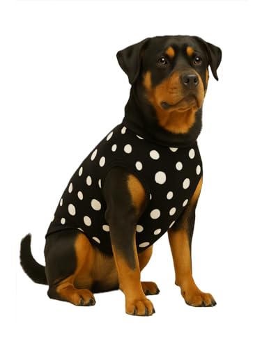 Image of The Pets Company Dog Winter Coat Jacket, Clothes, Windproof, Light Weight, Washable, Ultra Warm Thick Fleece Lined Dog Vest for Cold Weather Protection, (Polka Black Cherry, X-Large - 28 Inch)