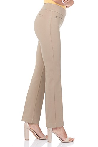 Rekucci Women's Secret Figure Pull-On Knit Straight Pant W/Tummy Control (12 Short, Camel) #TOP1